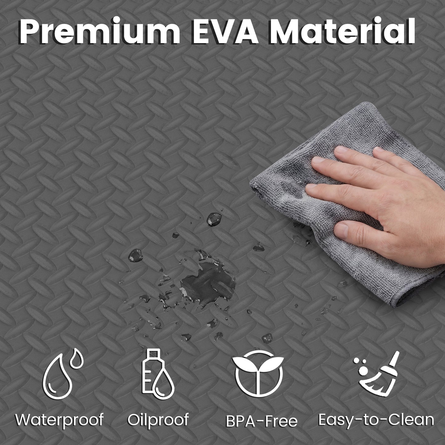 1/2 Inch Puzzle Exercise Floor Mats, 24 Tiles, Gray Yoga Accessories at Gallery Canada
