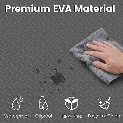 1/2 Inch Puzzle Exercise Floor Mats, 24 Tiles, Gray Yoga Accessories at Gallery Canada