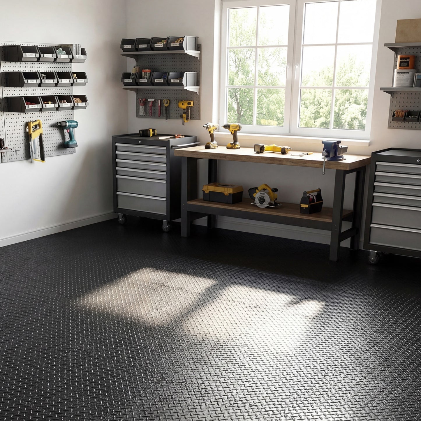 24 Tiles 1/2" Puzzle Exercise Mats, Black