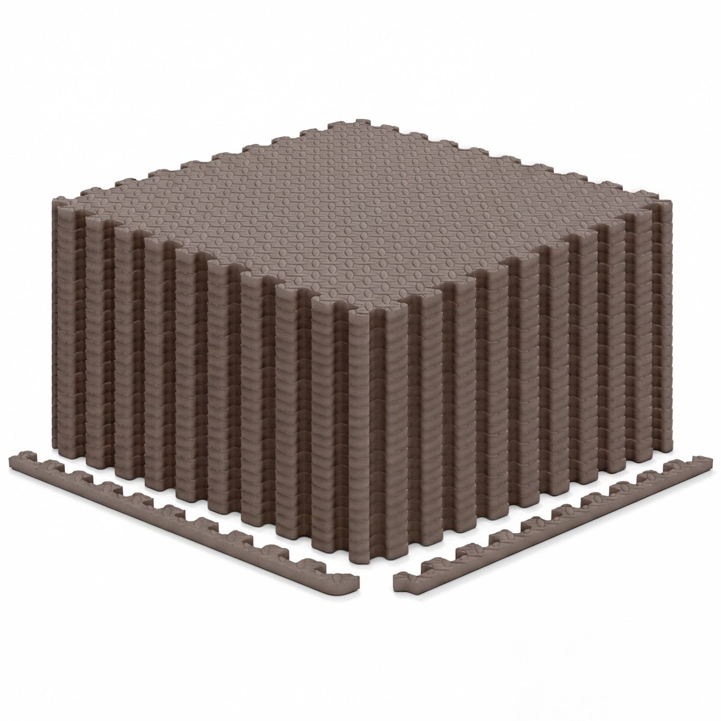 24 Tiles 1/2" Puzzle Exercise Mats, Brown
