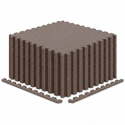 24 Tiles 1/2" Puzzle Exercise Mats, Brown