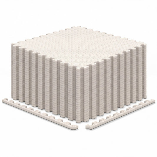 24 Tiles 1/2" Puzzle Exercise Mats, Beige Yoga Accessories Beige at Gallery Canada