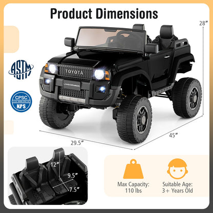 24V 2 Seater Ride on Car 4WD/2WD Switchable for Kids with Remote for Ages 3+, Black Powered Ride On Toys at Gallery Canada