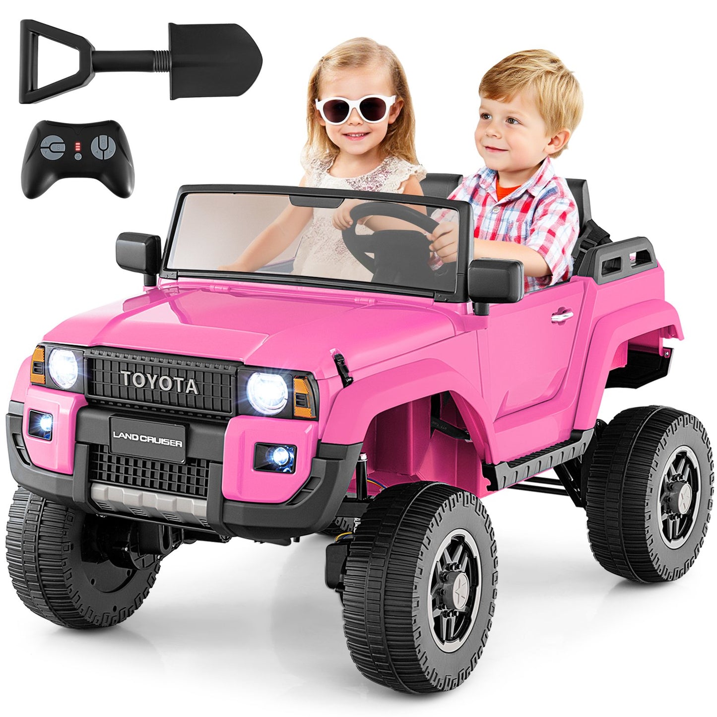 24V 2 Seater Ride on Car 4WD/2WD Switchable for Kids with Remote for Ages 3+, Pink Powered Ride On Toys at Gallery Canada