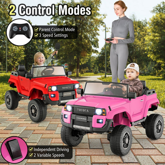 24V 2 Seater Ride on Car 4WD/2WD Switchable for Kids with Remote for Ages 3+, Pink Powered Ride On Toys Pink at Gallery Canada
