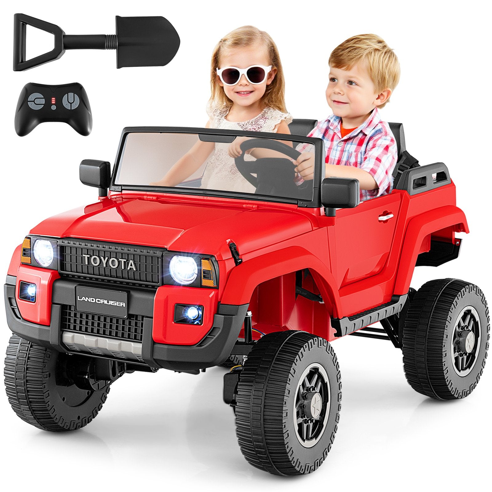 24V 2 Seater Ride on Car 4WD/2WD Switchable for Kids with Remote for Ages 3+, Red Powered Ride On Toys at Gallery Canada
