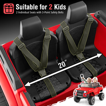 24V 2 Seater Ride on Car 4WD/2WD Switchable for Kids with Remote for Ages 3+, Red Powered Ride On Toys at Gallery Canada