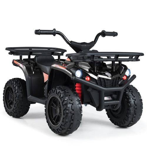 24V Electric Ride On Quad with LED Headlights, Black
