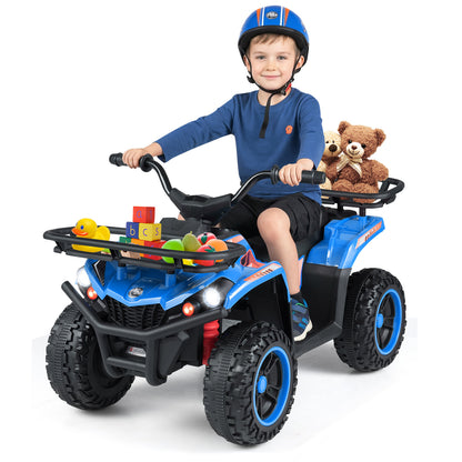 24V Electric Ride On Quad with LED Headlights, Blue