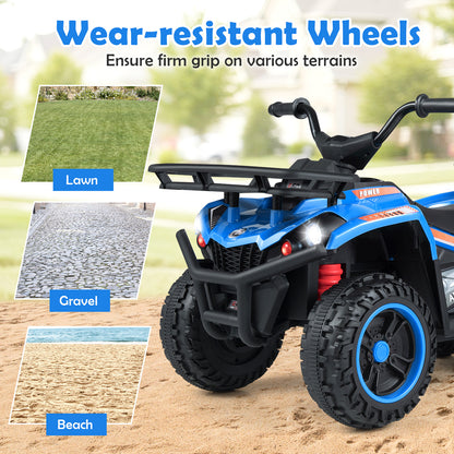 24V Electric Ride On Quad with LED Headlights, Blue
