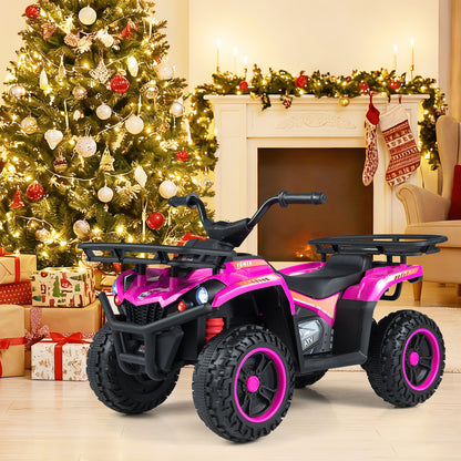 24V Electric Ride On Quad with LED Headlights, Pink