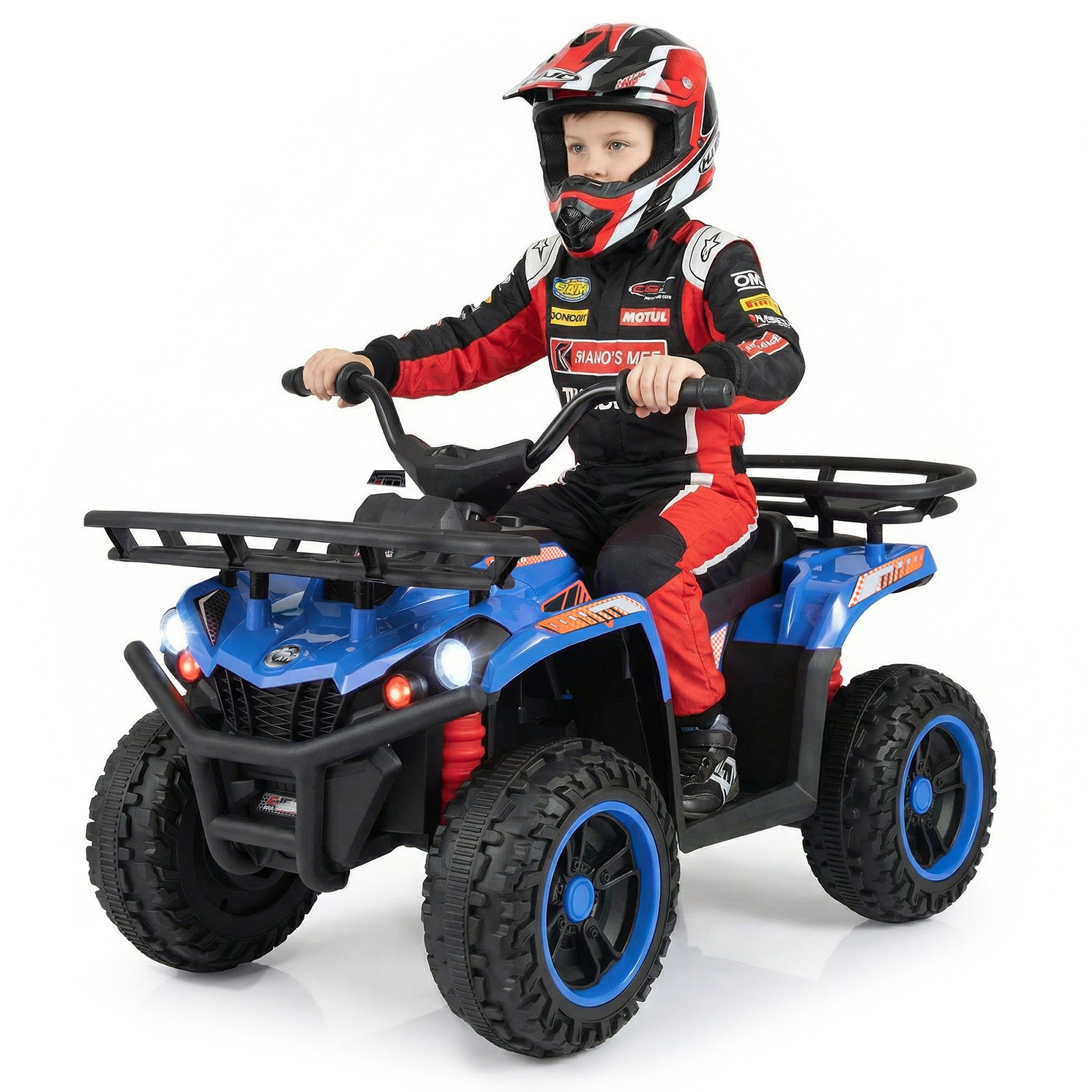 24V Electric Ride On Quad with LED Headlights, Blue Powered Ride On Toys at Gallery Canada