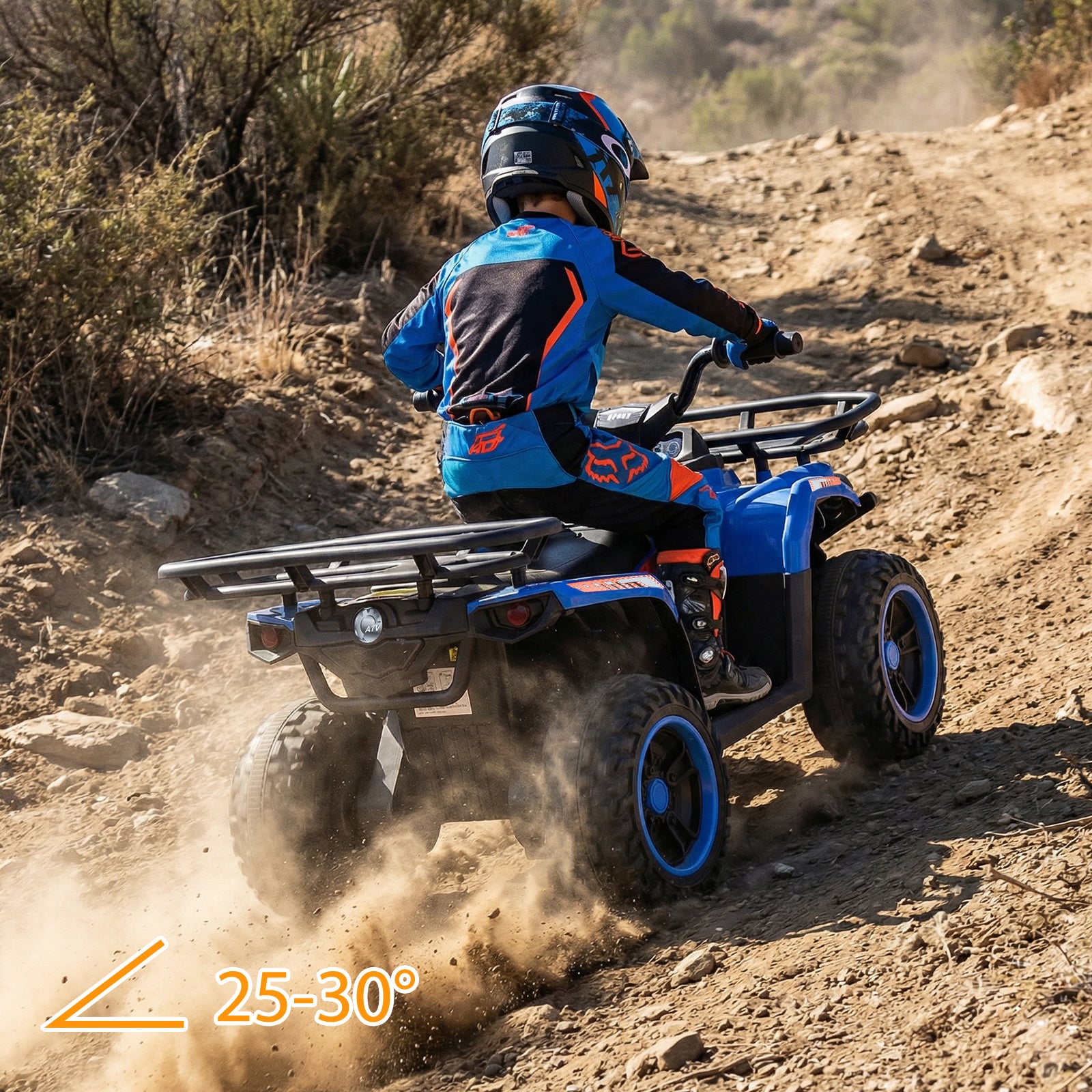 24V Electric Ride On Quad with LED Headlights, Blue Powered Ride On Toys at Gallery Canada