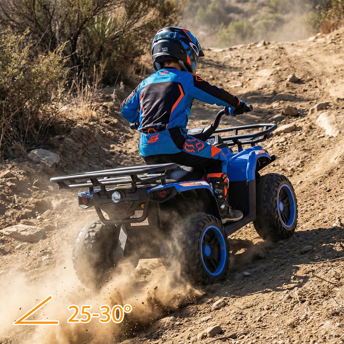 24V Electric Ride On Quad with LED Headlights, Blue Powered Ride On Toys at Gallery Canada