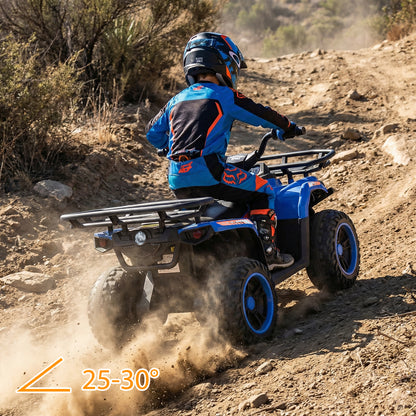 24V Electric Ride On Quad with LED Headlights, Blue Powered Ride On Toys at Gallery Canada