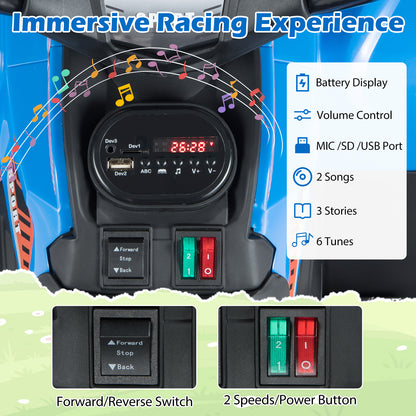 24V Electric Ride On Quad with LED Headlights, Blue Powered Ride On Toys at Gallery Canada