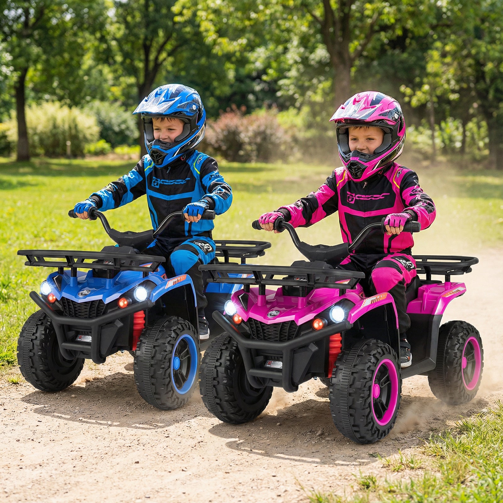 24V Electric Ride On Quad with LED Headlights, Pink Powered Ride On Toys at Gallery Canada