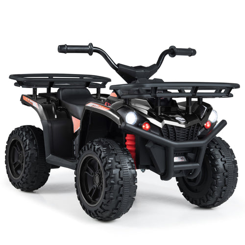 24V Electric Ride On Quad with LED Headlights, Black