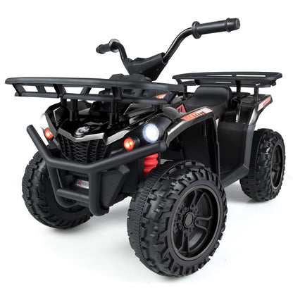 24V Electric Ride On Quad with LED Headlights, Black Powered Ride On Toys at Gallery Canada
