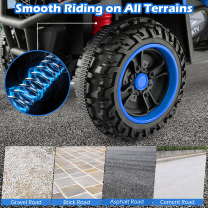 24V Electric Ride On Quad with LED Headlights, Blue Powered Ride On Toys at Gallery Canada