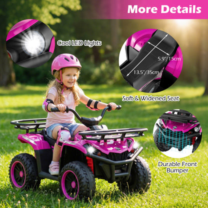24V Electric Ride On Quad with LED Headlights, Pink Powered Ride On Toys at Gallery Canada