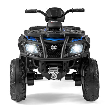24V Kids ATV 2-Seater with 4 Motors with LED Lights and Music, Blue Powered Ride On Toys at Gallery Canada