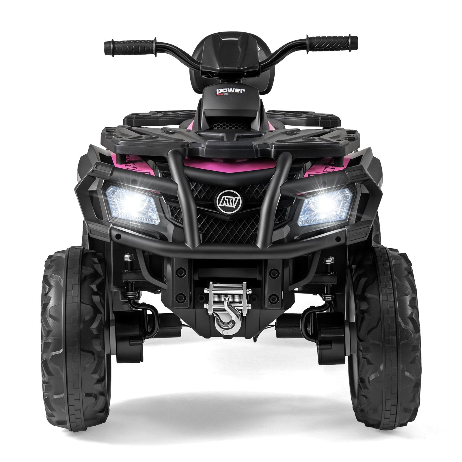 24V Kids ATV 2-Seater with 4 Motors with LED Lights and Music, Pink Powered Ride On Toys at Gallery Canada