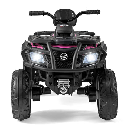 24V Kids ATV 2-Seater with 4 Motors with LED Lights and Music, Pink Powered Ride On Toys at Gallery Canada