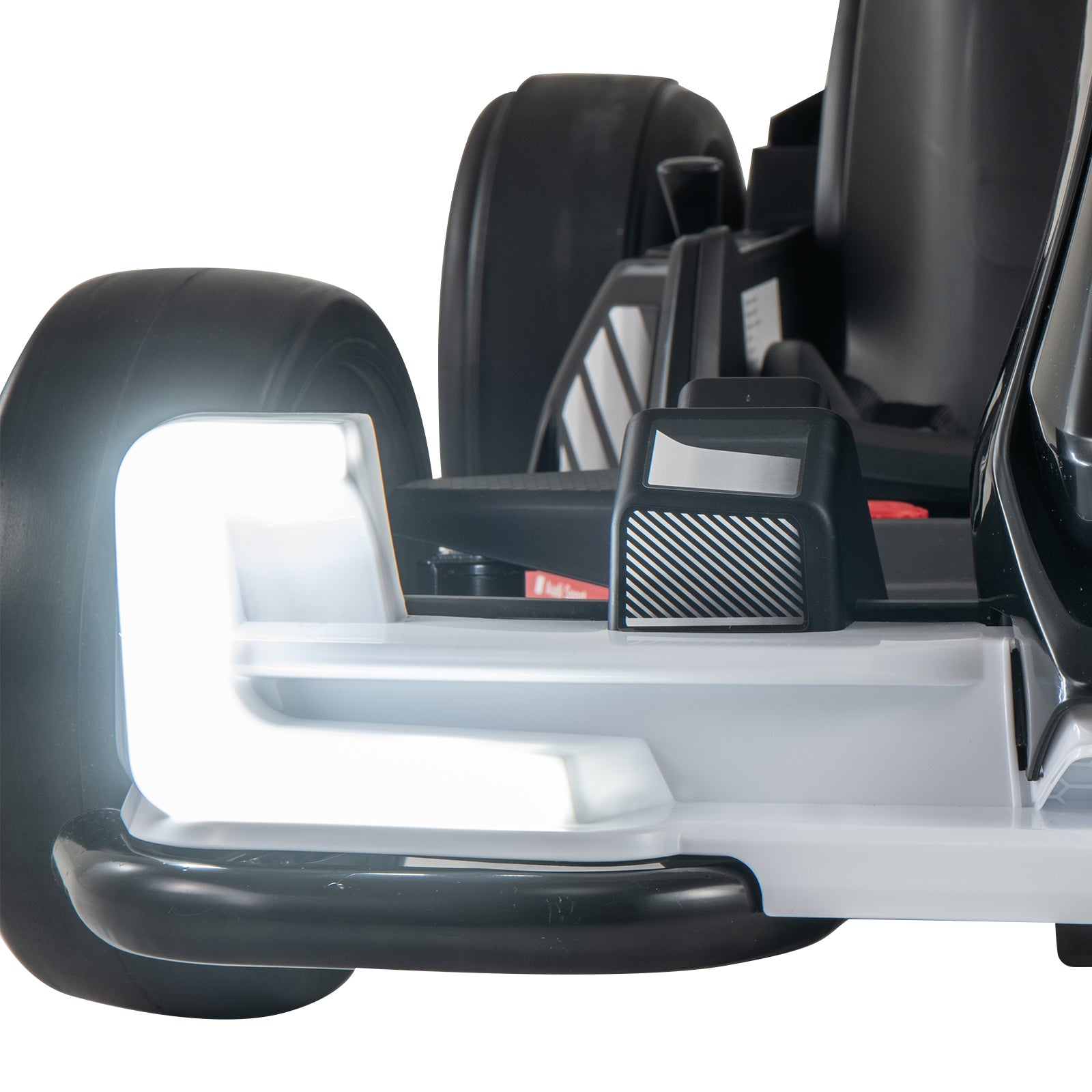 24V Kids Go Kart Licensed Audi Adjustable Ride on Racing Toy with Horn, Black & White Powered Ride On Toys at Gallery Canada