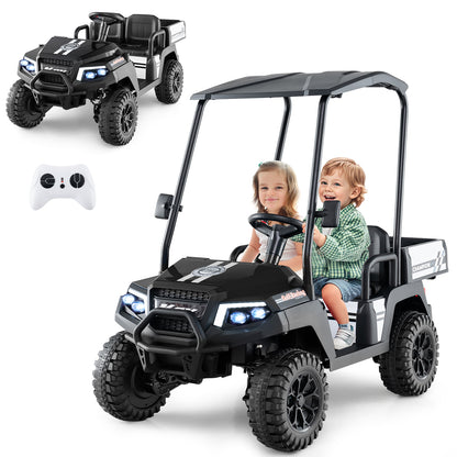 24V Kids Golf Cart, 4WD 2-Seater Ride On Car, Black Powered Ride On Toys at Gallery Canada