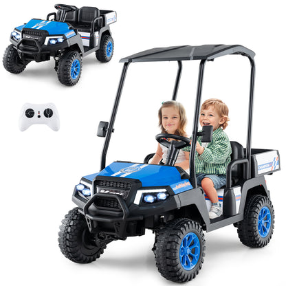 24V Kids Golf Cart, 4WD 2-Seater Ride On Car, Blue Powered Ride On Toys at Gallery Canada
