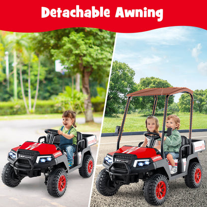 24V Kids Golf Cart, 4WD 2-Seater Ride On Car, Red Powered Ride On Toys at Gallery Canada