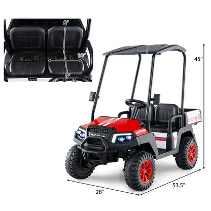 24V Kids Golf Cart, 4WD 2-Seater Ride On Car, Red Powered Ride On Toys at Gallery Canada