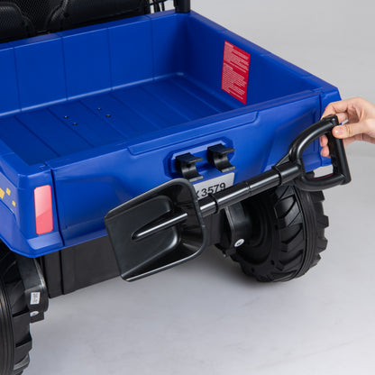 24V Kids Ride on Dump Truck with Electric Dump Bed 2-Seater 4WD, Navy Powered Ride On Toys at Gallery Canada