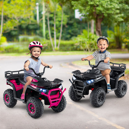24V Kids Electric ATV Quad Car, Realistic Sounds, LED Lights, Black Powered Ride On Toys at Gallery Canada