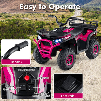 24V Kids Electric ATV Quad Car With LED Lights, Pink Powered Ride On Toys at Gallery Canada