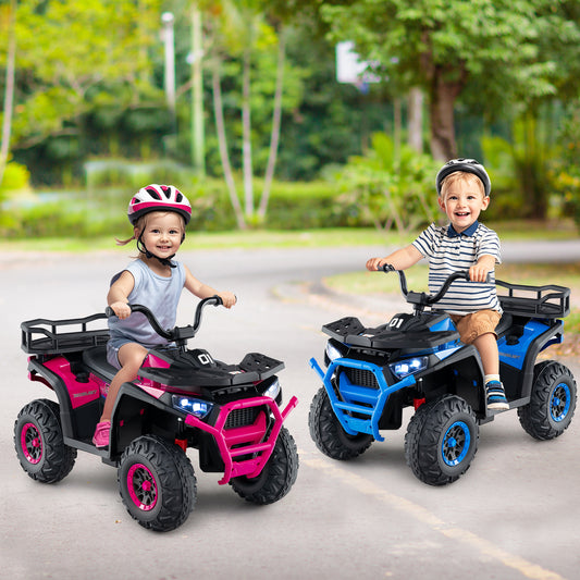 24V Kids Ride on Electric ATV Quad Car with Realistic Sounds and LED Lights, Navy Powered Ride On Toys Navy at Gallery Canada