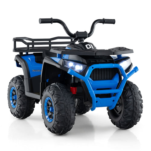 24V Kids Ride on Electric ATV Quad Car with Realistic Sounds and  LED Lights, Navy