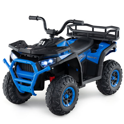 24V Kids Ride on Electric ATV Quad Car with Realistic Sounds and LED Lights, Navy Powered Ride On Toys at Gallery Canada