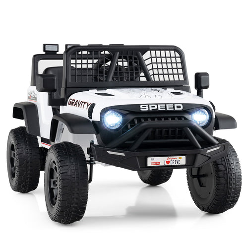 24V Ride On Car for Kids with Parent Remote Control and Music, White