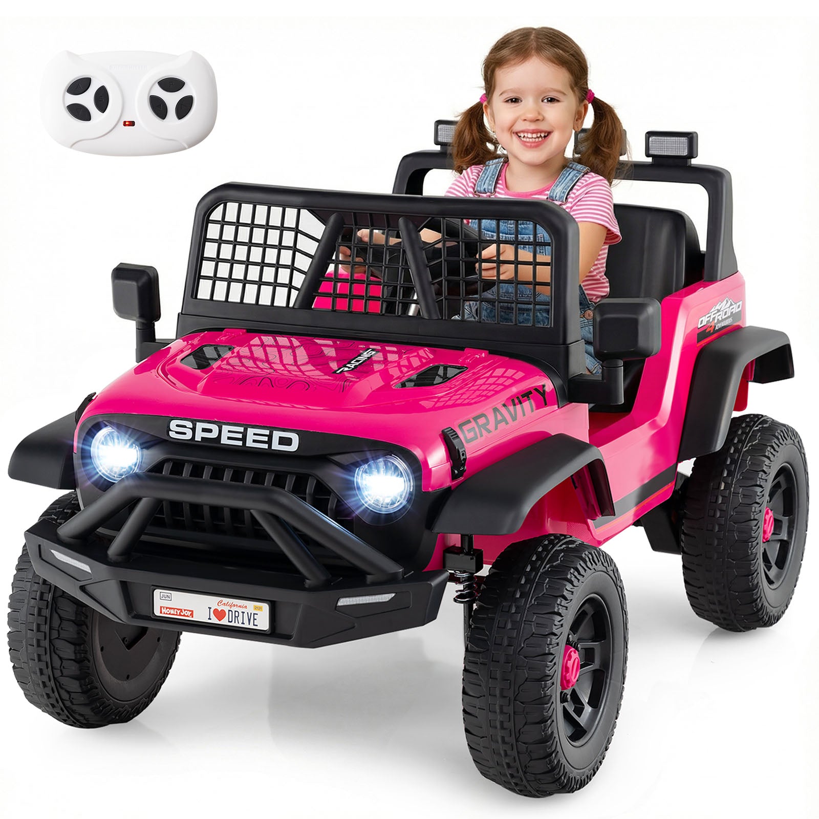 24V Ride On Car for Kids with Parent Remote Control and Music, Pink Powered Ride On Toys at Gallery Canada