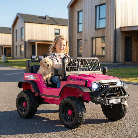 24V Ride On Car for Kids with Parent Remote Control and Music, Pink Powered Ride On Toys Pink at Gallery Canada