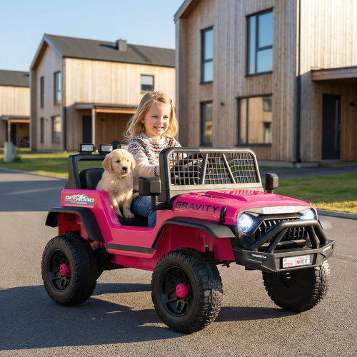 24V Ride On Car for Kids with Parent Remote Control and Music, Pink