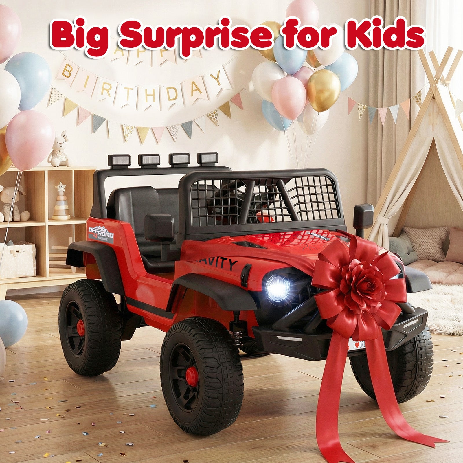 24V Ride On Car for Kids with Parent Remote Control and Music, Red Powered Ride On Toys at Gallery Canada