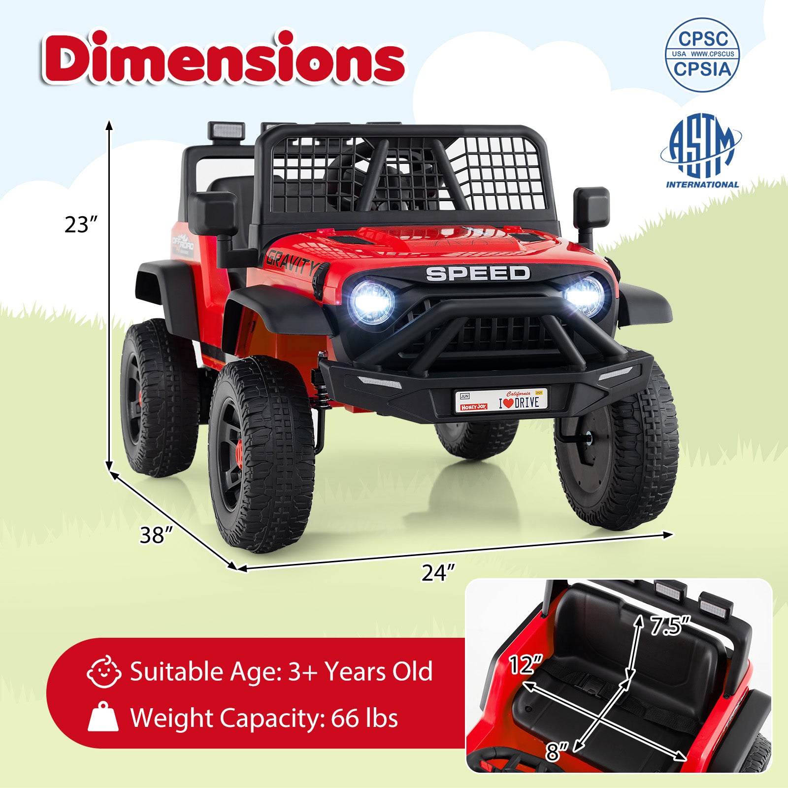 24V Ride On Car for Kids with Parent Remote Control and Music, Red Powered Ride On Toys at Gallery Canada