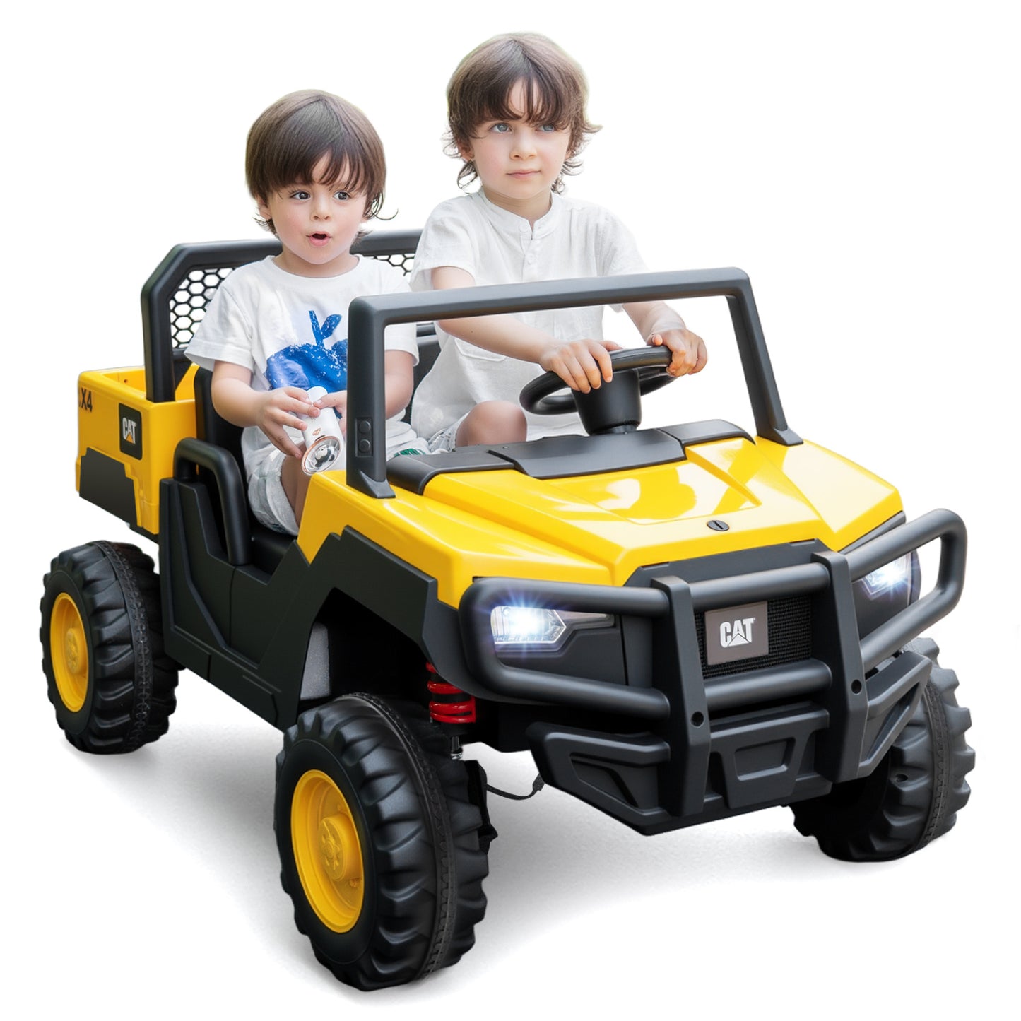 24V Ride On Dump Truck Licensed Caterpillar 2-Seater for Girls Boys, Yellow Powered Ride On Toys at Gallery Canada