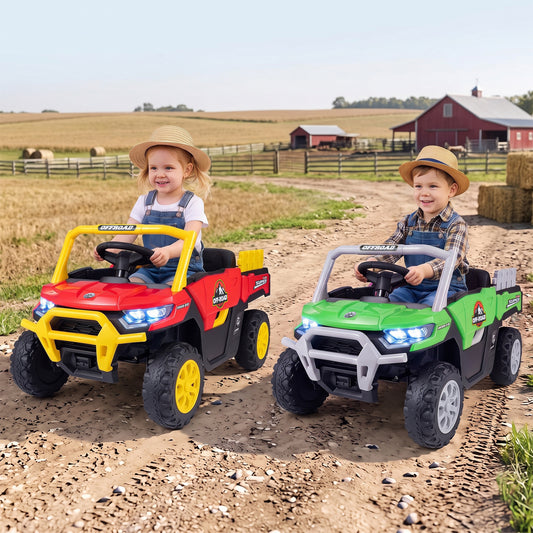 24V Ride On Dump Truck Car Off-Road, Remote Control, Music, Green