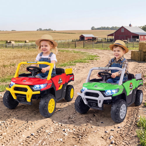 24V Ride On Dump Truck Car Off-Road, Remote Control, Music, Green