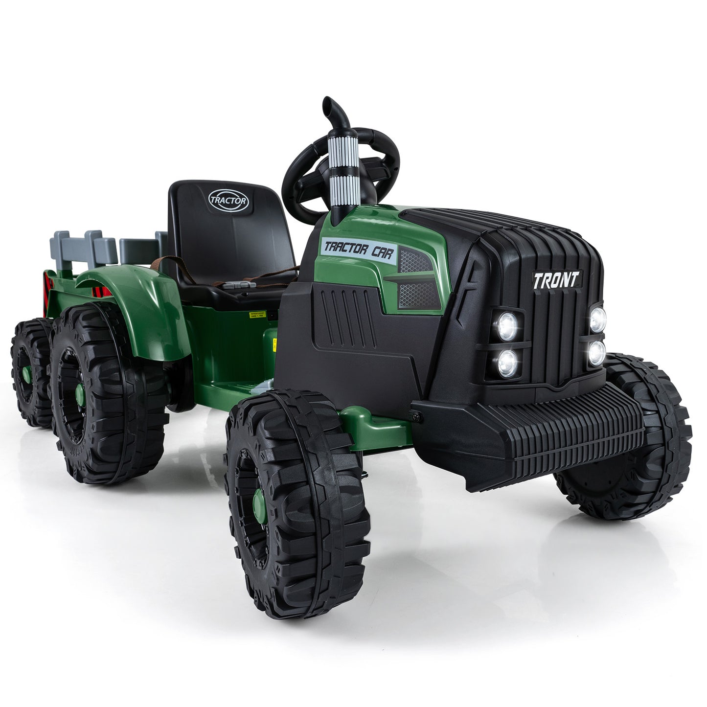 24V Ride On Tractor For Kids, Detachable Trailer, Remote Control, Dark Green Powered Ride On Toys at Gallery Canada