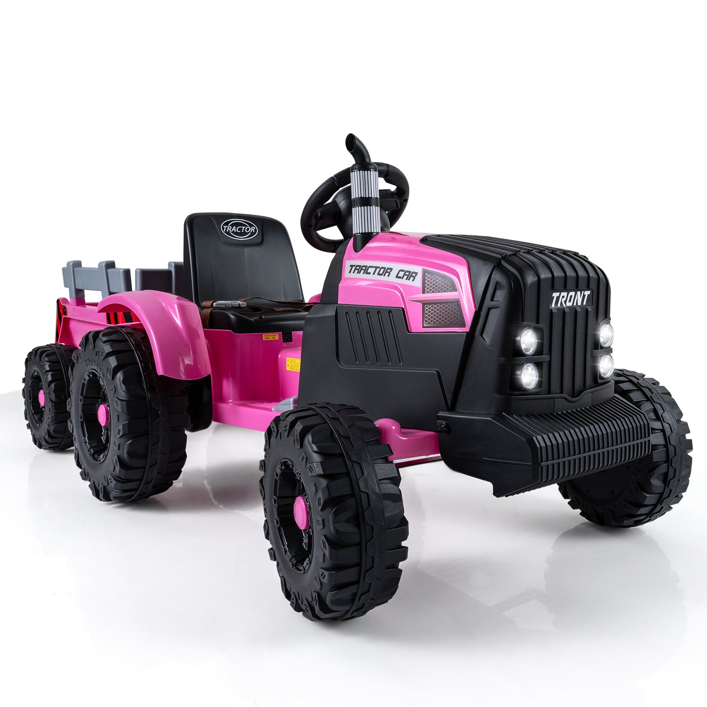 24V Ride On Tractor, Detachable Trailer, Remote Control, Pink Powered Ride On Toys Pink at Gallery Canada